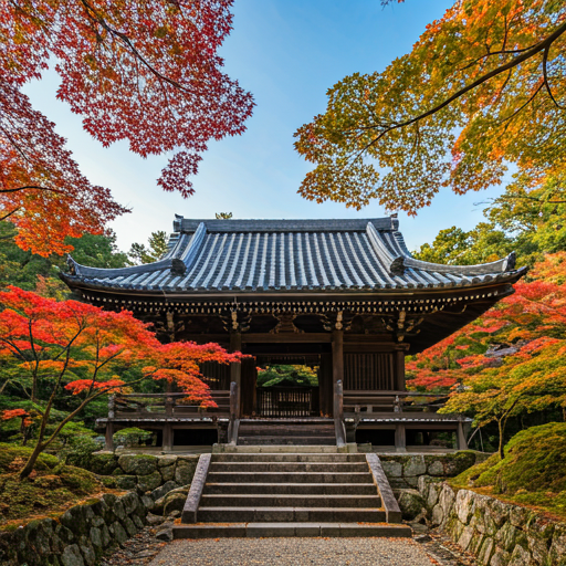 Japanese temple in autumn