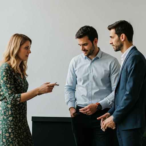 Professional event planners discussing details